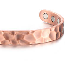 Load image into Gallery viewer, Pure Copper Magnetic Hammered Bracelet for Recovery & Injury Relief