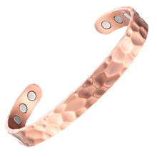 Load image into Gallery viewer, Pure Copper Magnetic Hammered Bracelet for Recovery & Injury Relief
