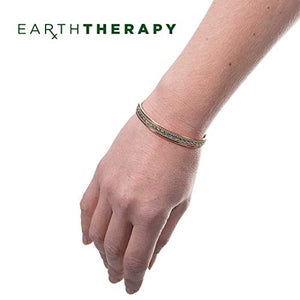 Women's Pure Copper Magnetic Bracelet - Cuff Bracelets with Ultra Strength Magnets – Adjustable Rope Inlay Style - Detox Lymphatic Drainage - Earth Therapy