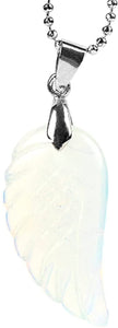 Earth Therapy Angel Wing Necklace - Precious Stone Pendant - Bless Yourselves and Your Loved Ones