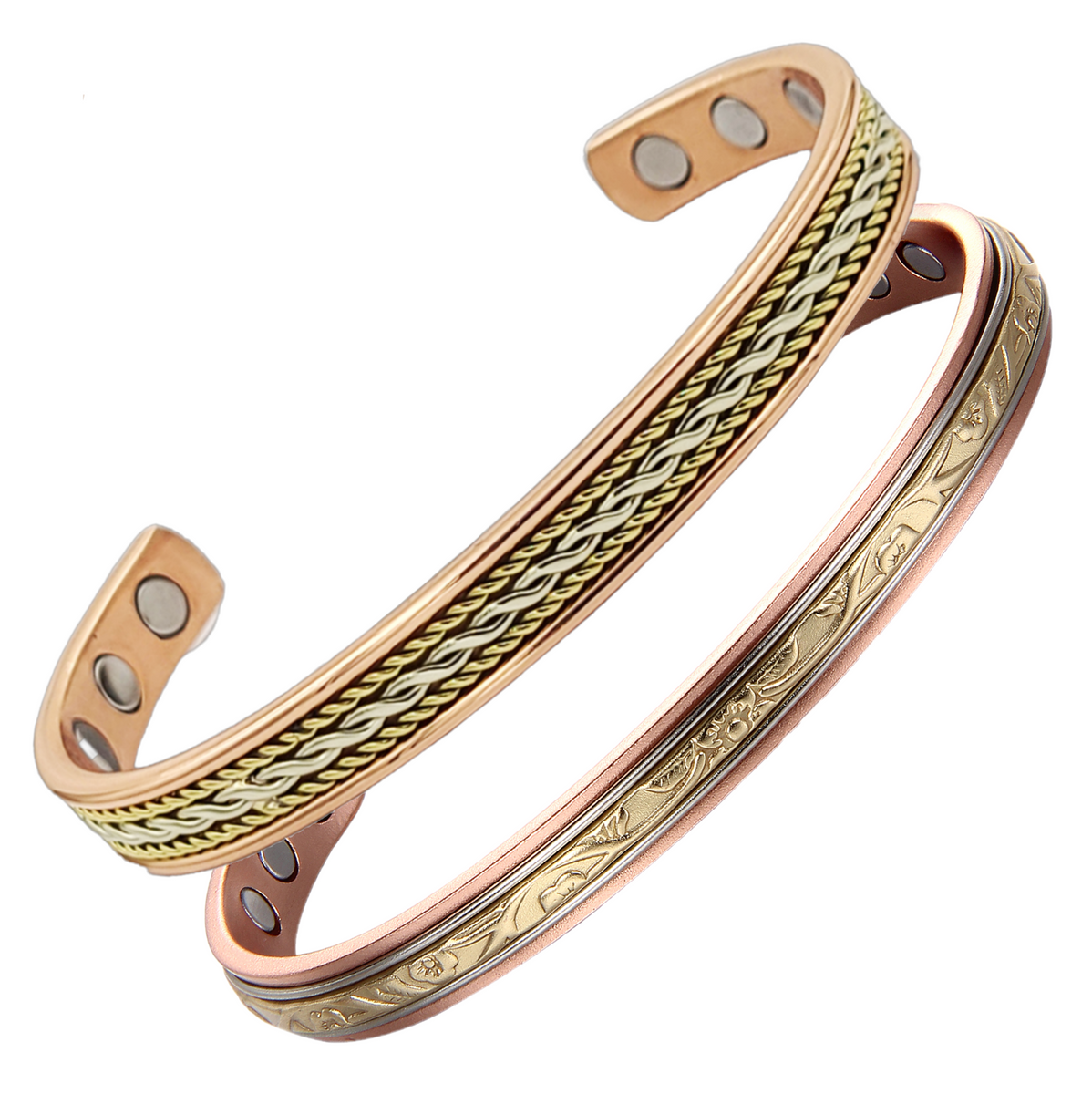 Earth Therapy Original ROPE INLAY and FLEUR D'OR Pure Copper Magnetic