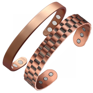 Popular Couple Men & Women's Gear and Minimalist Copper Magnetic Bracelets - Recovery and Injury Relief Duo Gift Pack - Earth Therapy…