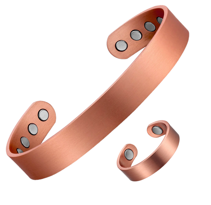 Pure Copper Magnetic Therapy Ring & Golf Bracelet Gift Set - Earth Therapy