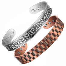 Load image into Gallery viewer, Power Duo Men&#39;s Copper Magnetic Bracelets