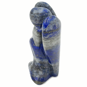 Pocket Guardian Angel with Serenity Prayer Card - Blue LAPIS LAZULI Natural Crystal Healing - Good Luck Stone Figurine - Gift for Yourselves and Your Loved Ones
