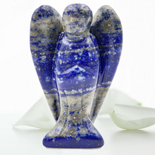 Load image into Gallery viewer, Pocket Guardian Angel with Serenity Prayer Card - Blue LAPIS LAZULI Natural Crystal Healing - Good Luck Stone Figurine - Gift for Yourselves and Your Loved Ones