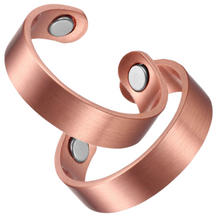 Load image into Gallery viewer, Original Minimalist Pure Copper Magnetic Healing Rings for Arthritis Carpal Tunnel, Lymphatic Drainage Therapeutic, Joint Pain Relief - Adjustable Sizing for Men and Women - 2 Pack