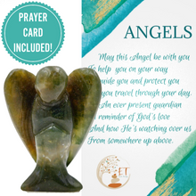 Load image into Gallery viewer, Earth Therapy Pocket Guardian Angel with Serenity Prayer Card - Indian AGATE Natural Crystal Healing Stone Figurine - Gift for Yourselves and Your Loved Ones……