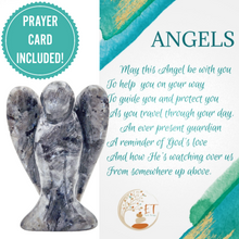 Load image into Gallery viewer, Earth Therapy Pocket Guardian Angel with Serenity Prayer Card - Chinese Labradorite Natural Crystal Healing Stone Figurine - Gift for Yourselves and Your Loved Ones……