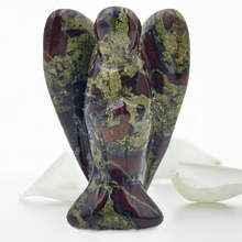 Load image into Gallery viewer, Earth Therapy Pocket Guardian Angel with Serenity Prayer Card - Dragon Blood Stone Natural Crystal Healing Stone Figurine - Gift for Yourselves and Your Loved Ones……