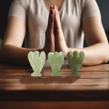 Load image into Gallery viewer, Earth Therapy Pocket Guardian Angel with Serenity Prayer Card - Xiuyu JADE Natural Crystal Healing Stone Figurine - Gift for Yourselves and Your Loved Ones……