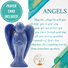 Load image into Gallery viewer, Earth Therapy Pocket Guardian Angel with Serenity Prayer Card - Blue Aventurine Natural Crystal Healing Stone Figurine - Gift for Yourselves and Your Loved Ones……