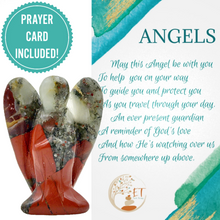 Load image into Gallery viewer, Earth Therapy Pocket Guardian Angel with Serenity Prayer Card - Africa Blood Stone Natural Crystal Healing Stone Figurine - Gift for Yourselves and Your Loved Ones……