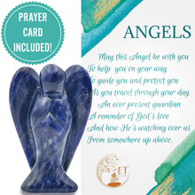 Load image into Gallery viewer, Earth Therapy Pocket Guardian Angel with Serenity Prayer Card - Blue SODALITE Natural Crystal Healing Stone Figurine - Gift for Yourselves and Your Loved Ones……