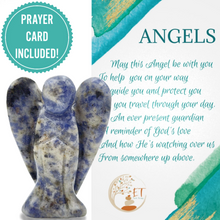 Load image into Gallery viewer, Earth Therapy Pocket Guardian Angel with Serenity Prayer Card - Blue Spot Stone Natural Crystal Healing Stone Figurine - Gift for Yourselves and Your Loved Ones……