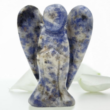 Load image into Gallery viewer, Earth Therapy Pocket Guardian Angel with Serenity Prayer Card - Blue Spot Stone Natural Crystal Healing Stone Figurine - Gift for Yourselves and Your Loved Ones……