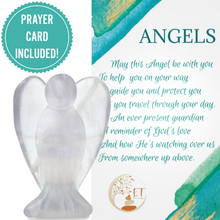 Load image into Gallery viewer, Earth Therapy Pocket Guardian Angel with Serenity Prayer Card - Clear Flourite Natural Crystal Healing Stone Figurine - Gift for Yourselves and Your Loved Ones……