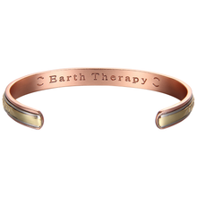 Load image into Gallery viewer, Earth Therapy Original HAMMERED and FLEUR D&#39;OR Pure Copper Magnetic Cuff Bracelets - Ultra Strength - Adjustable - For Men &amp; Women