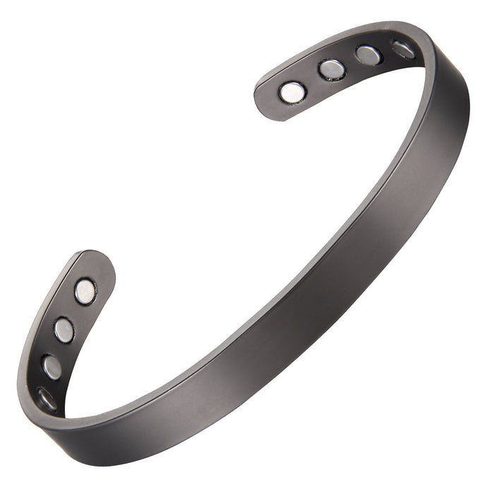 The Original Earth Therapy Minimalist Magnetic Field Bracelet with Ultra Strength Magnets - Matte Black