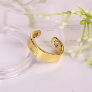 Earth Therapy Magnetic Field Ring with Ultra Strength Magnets - Bright Gold - NEW!