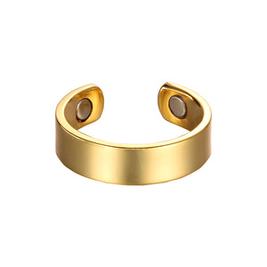 Earth Therapy Magnetic Field Ring with Ultra Strength Magnets - Bright Gold - NEW!