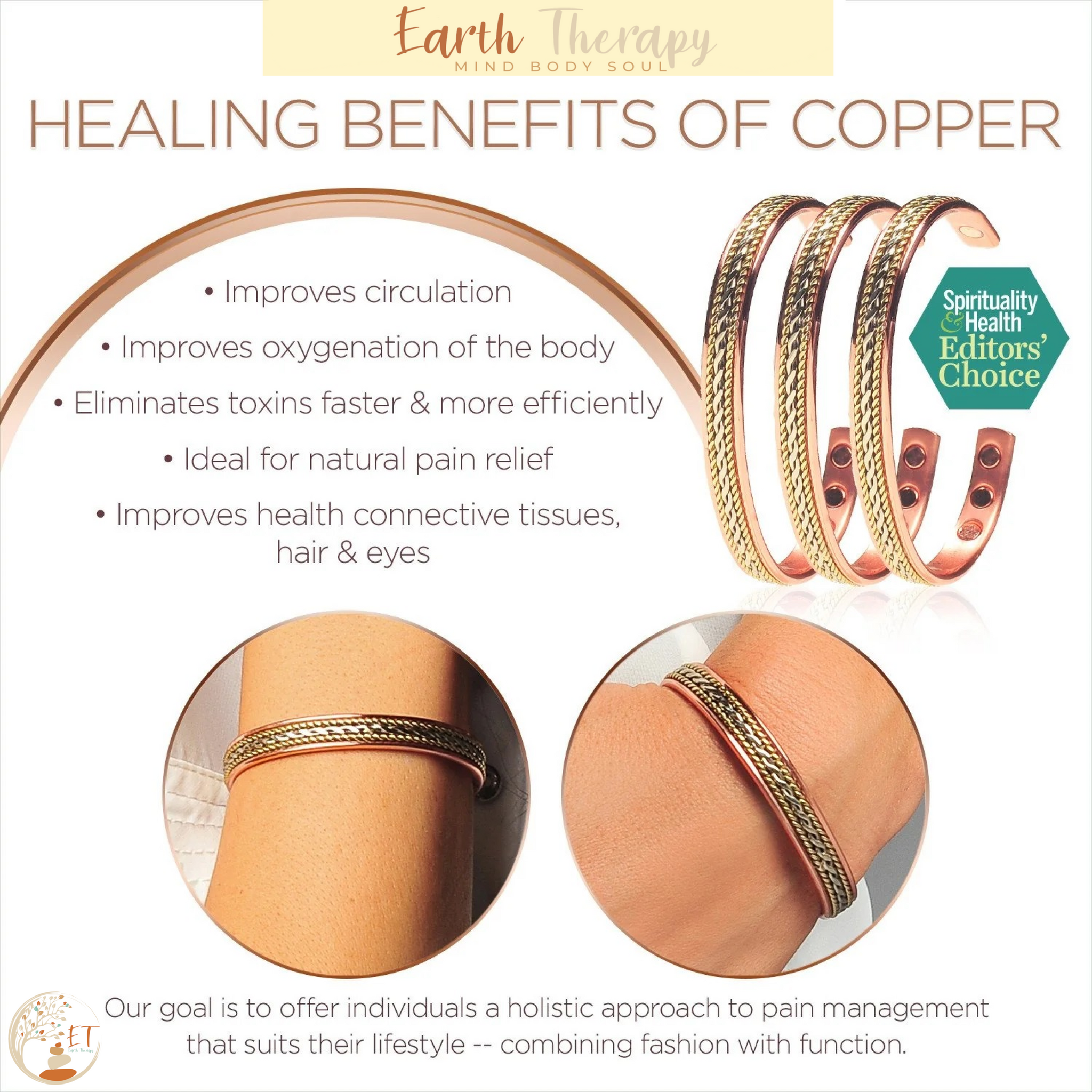 Copper Magnetic Bracelet Antique Copper Arthritis Pain Therapy Energy –  FLATAC Jewelry