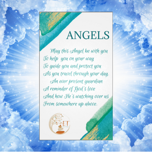 Pocket Guardian Angel with Serenity Prayer Card - AMETHYST Natural Crystal Healing Stone Figurine - Gift for Yourselves and your loved ones