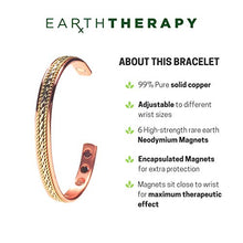 Load image into Gallery viewer, Women&#39;s Pure Copper Magnetic Bracelet - Cuff Bracelets with Ultra Strength Magnets – Adjustable Rope Inlay Style - Detox Lymphatic Drainage - Earth Therapy