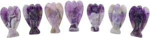 Pocket Guardian Angel with Serenity Prayer Card - AMETHYST Natural Crystal Healing Stone Figurine - Gift for Yourselves and your loved ones