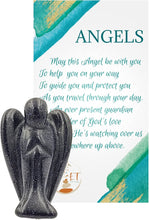 Load image into Gallery viewer, Original Pocket Guardian Angel with Serenity Prayer Card - Blue Goldstone Healing Stone Figurine Statue - Spiritual Gift for Yourselves and Your Loved Ones