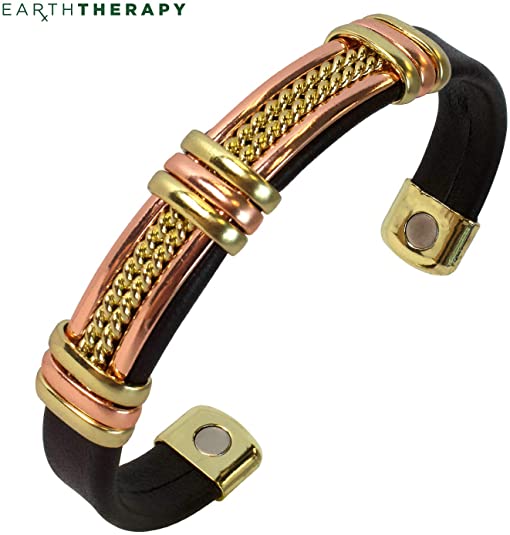 Real Copper and Leatherette Motorcycle Bracelet for Men and Women Cool Magnetic Jewelry Accessories for Harley Davidson Fans