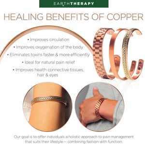 Women’s Pure Copper Magnetic Healing Shiny Bracelet for Arthritis, Carpal Tunnel, and Joint Pain Relief…