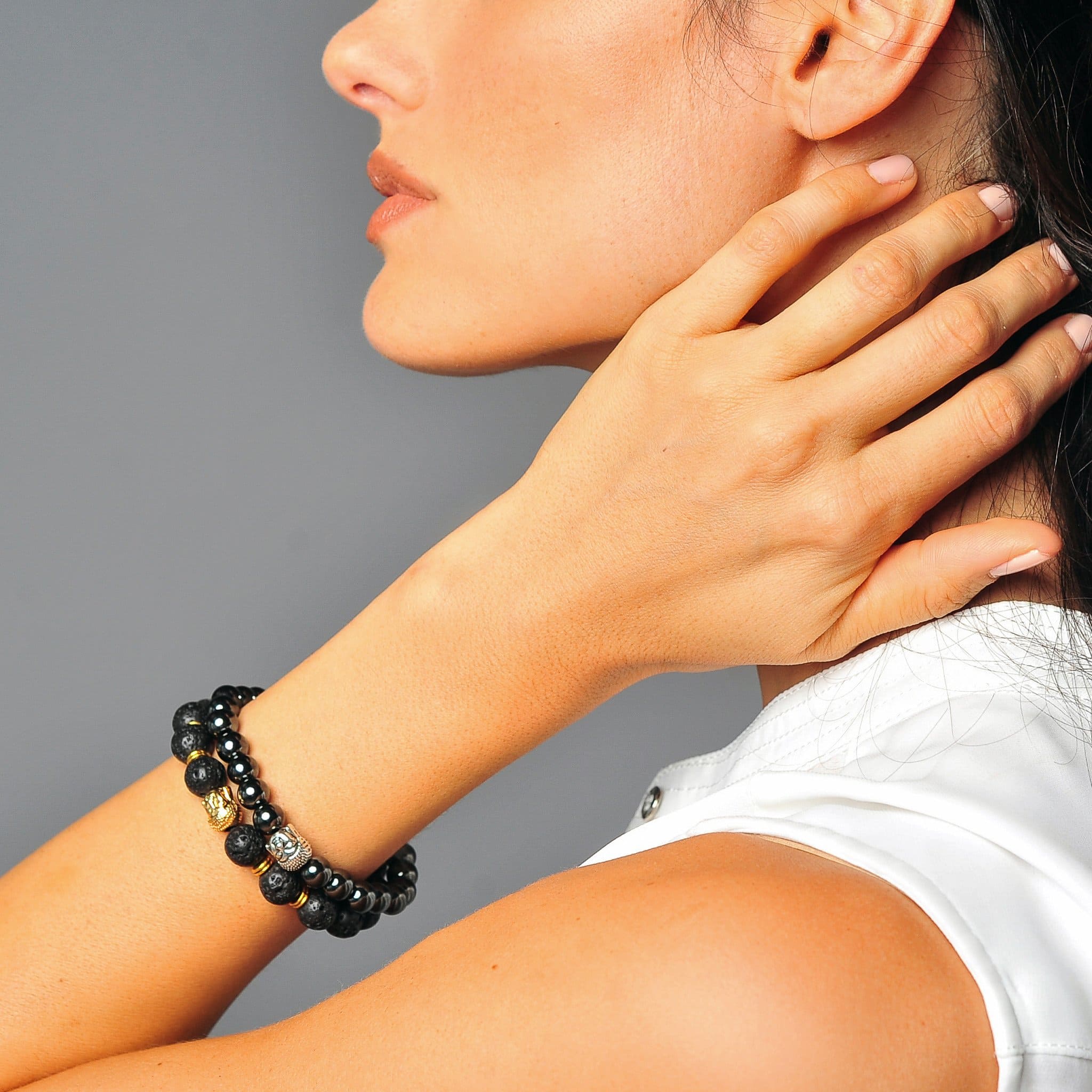 Mens Beads Bracelet Volcanic Lava Stone Tibetan Buddha Wrist Chain Jewelry  Gifts | eBay