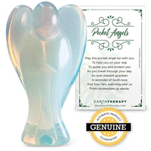 Load image into Gallery viewer, Pocket Guardian Angel with Serenity Prayer Card - Opal Healing Stone