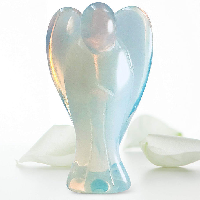 Pocket Guardian Angel with Serenity Prayer Card - Opal Healing Stone