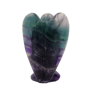 Earth Therapy Pocket Guardian Angel with Serenity Prayer Card - Colorful Flourite Natural Crystal Healing Stone Figurine - Gift for Yourselves and Your Loved Ones……