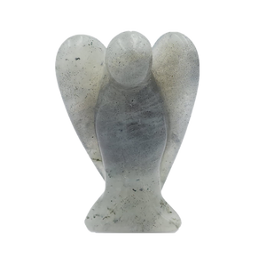 Earth Therapy Pocket Guardian Angel with Serenity Prayer Card - Larvikite Stone Natural Crystal Healing Stone Figurine - Gift for Yourselves and Your Loved Ones……