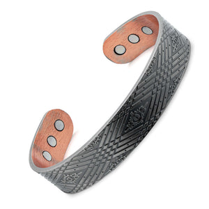 Earth Therapy Iron Diamond Pattern Magnetic Healing Bracelet for Recovery and Pain Relief
