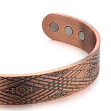 Load image into Gallery viewer, Earth Therapy Bronze Diamond Pattern Magnetic Healing Bracelet for Recovery and Pain Relief