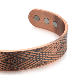 Earth Therapy Bronze Diamond Pattern Magnetic Healing Bracelet for Recovery and Pain Relief