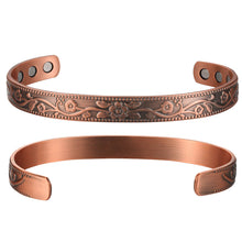 Load image into Gallery viewer, Earth Therapy Copper Flower Magnetic Healing Bracelet for Recovery and Pain Relief