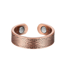 Load image into Gallery viewer, Earth Therapy Bronze Diamond Pattern Magnetic Healing Ring for Recovery and Pain Relief