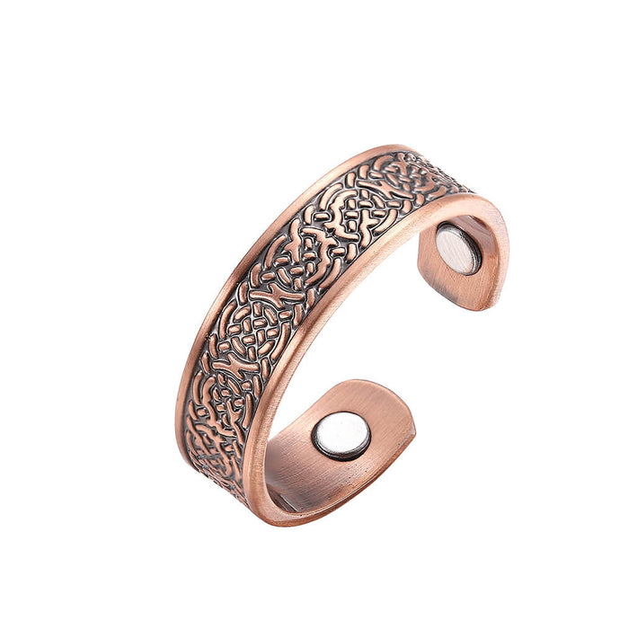 Earth Therapy Bronze Celtic Knot Magnetic Healing Ring for Recovery and Pain Relief