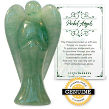 Load image into Gallery viewer, Original Pocket Guardian Angel with Serenity Prayer Card - Green Aventurine Healing Stone