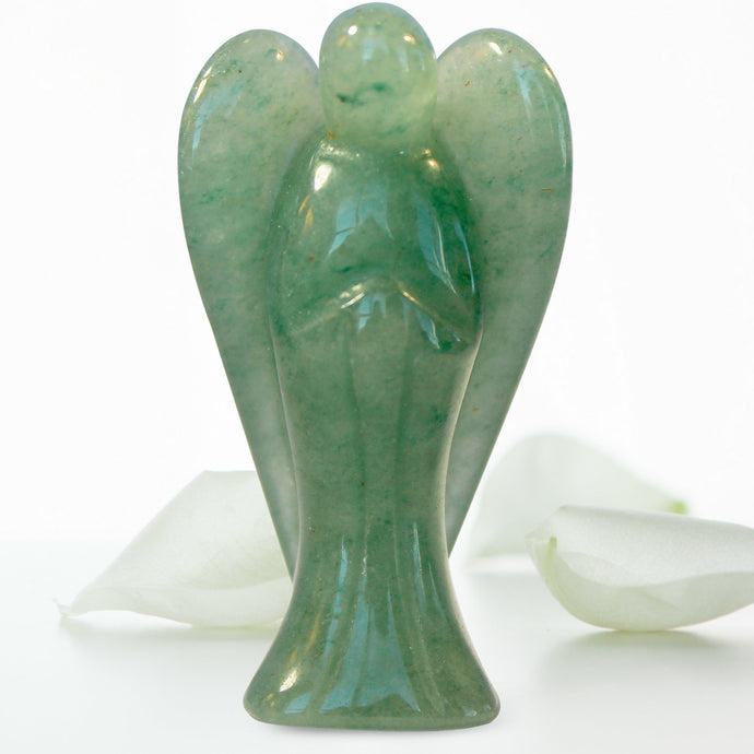 Original Pocket Guardian Angel with Serenity Prayer Card - Green Aventurine Healing Stone