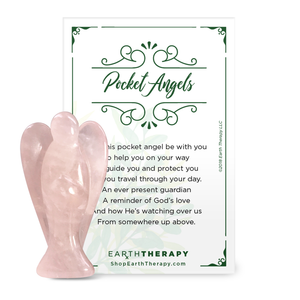 Original Pocket Guardian Angel with Serenity Prayer Card - Rose Quartz