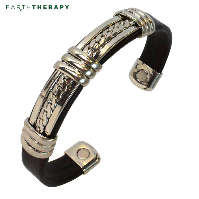 Real Copper and Leatherette Motorcycle Bracelet for Men and Women Cool Magnetic Jewelry Accessories for Motorcycle Fans