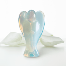 Load image into Gallery viewer, Opalite Guardian Angel Figurines with Serenity Prayer and Pocket Guardian Angel Token Pack for Spiritual Healing