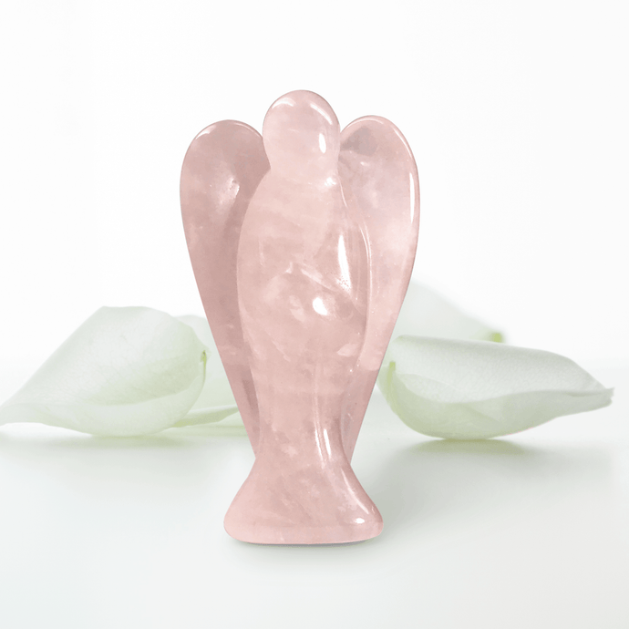 Original Pocket Guardian Angel with Serenity Prayer Card - Rose Quartz