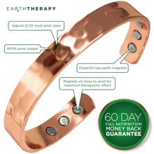 Load image into Gallery viewer, Pure Copper Magnetic Hammered Bracelet for Recovery &amp; Injury Relief
